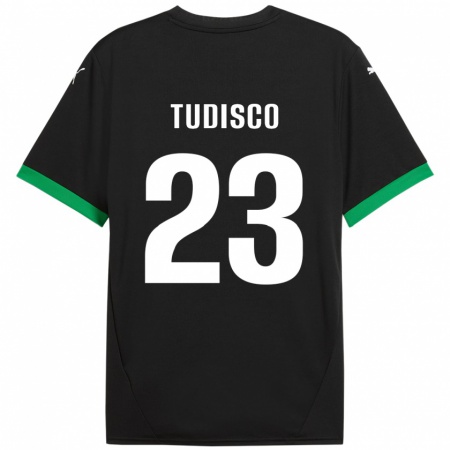 Kandiny Heren Giorgia Tudisco #23 Zwart Donkergroen Thuisshirt Thuistenue 2024/25 T-Shirt