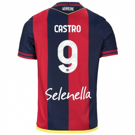 Kandiny Heren Santiago Castro #9 Rood Koningsblauw Thuisshirt Thuistenue 2024/25 T-Shirt