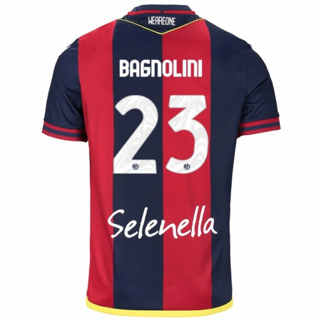 Kandiny Heren Nicola Bagnolini #23 Rood Koningsblauw Thuisshirt Thuistenue 2024/25 T-Shirt