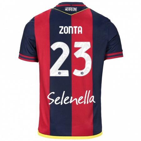 Kandiny Herren Alessandro Zonta #23 Rot Königsblau Heimtrikot Trikot 2024/25 T-Shirt Österreich