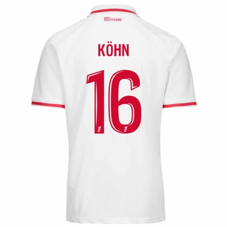 Kandiny Heren Philipp Köhn #16 Wit Rood Thuisshirt Thuistenue 2024/25 T-Shirt