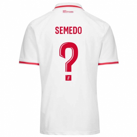 Kandiny Heren Jordan Semedo #0 Wit Rood Thuisshirt Thuistenue 2024/25 T-Shirt