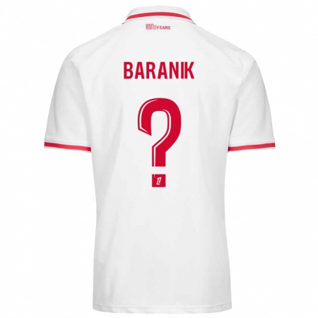 Kandiny Heren Florian Baranik #0 Wit Rood Thuisshirt Thuistenue 2024/25 T-Shirt