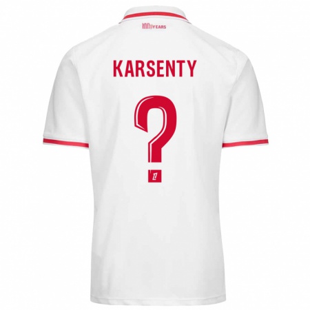 Kandiny Heren Kylian Karsenty #0 Wit Rood Thuisshirt Thuistenue 2024/25 T-Shirt