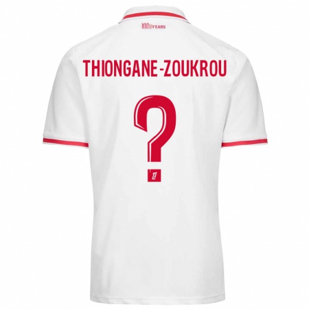 Kandiny Heren Ackah-Tidiane Thiongane-Zoukrou #0 Wit Rood Thuisshirt Thuistenue 2024/25 T-Shirt