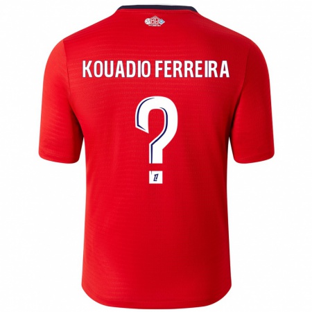 Kandiny Heren Wilfrid Kouadio Ferreira #0 Rood Wit Thuisshirt Thuistenue 2024/25 T-Shirt