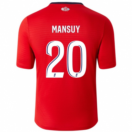 Kandiny Heren Heloise Mansuy #20 Rood Wit Thuisshirt Thuistenue 2024/25 T-Shirt