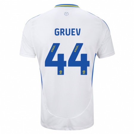 Kandiny Heren Ilia Gruev #44 Wit Blauw Thuisshirt Thuistenue 2024/25 T-Shirt