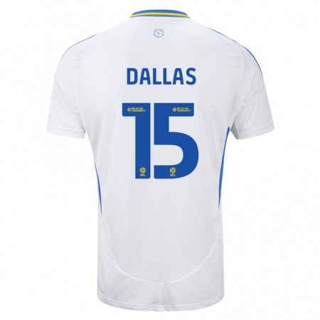 Kandiny Uomo Maglia Stuart Dallas #15 Bianco Blu Kit Gara Home 2024/25 Maglietta