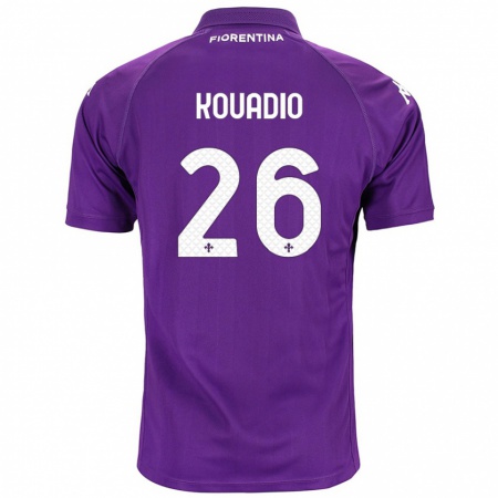 Kandiny Uomo Maglia Eddy Kouadio #26 Viola Kit Gara Home 2024/25 Maglietta