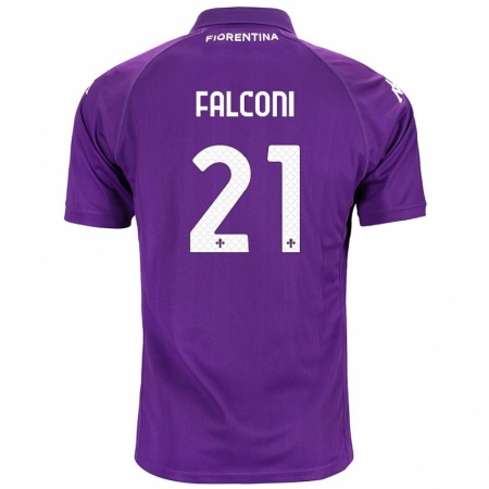 Kandiny Uomo Maglia Niccolò Falconi #21 Viola Kit Gara Home 2024/25 Maglietta