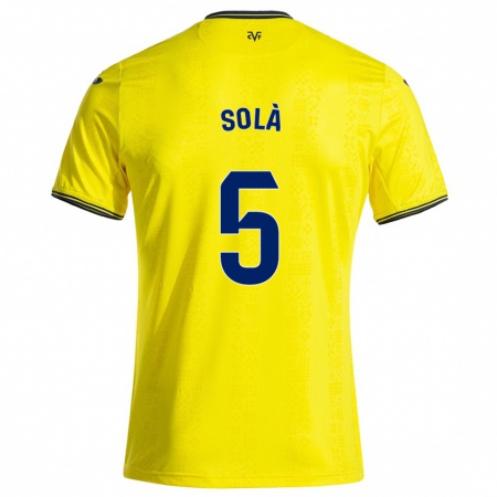 Kandiny Hombre Camiseta Arnau Solà #5 Amarillo Negro 1ª Equipación 2024/25 La Camisa México