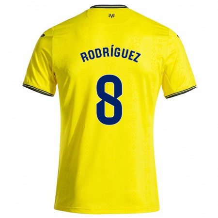 Kandiny Heren Unai Rodríguez #8 Geel Zwart Thuisshirt Thuistenue 2024/25 T-Shirt