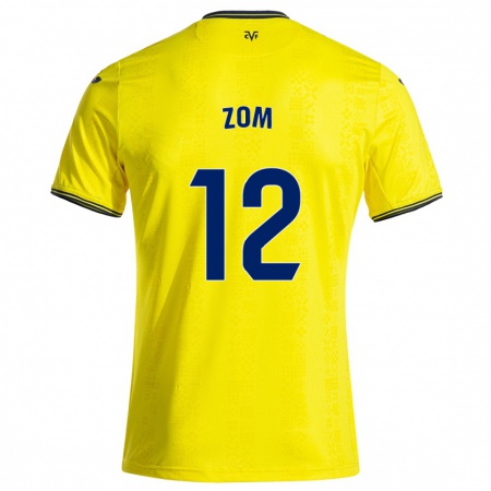 Kandiny Hombre Camiseta Ludo Zom #12 Amarillo Negro 1ª Equipación 2024/25 La Camisa México