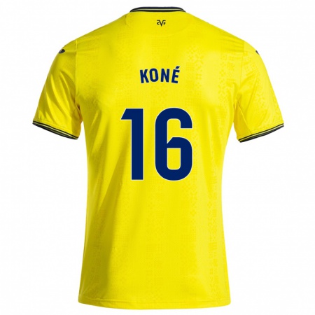 Kandiny Heren Ayouba Koné #16 Geel Zwart Thuisshirt Thuistenue 2024/25 T-Shirt