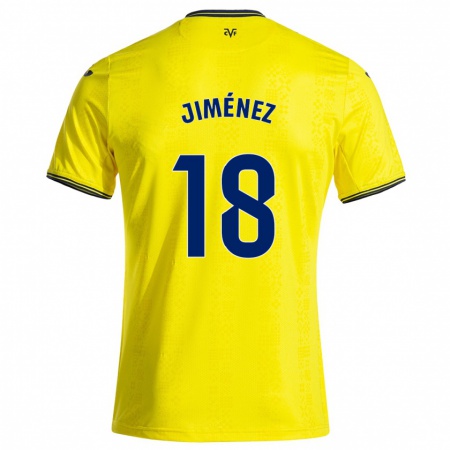 Kandiny Heren Alex Jiménez #18 Geel Zwart Thuisshirt Thuistenue 2024/25 T-Shirt