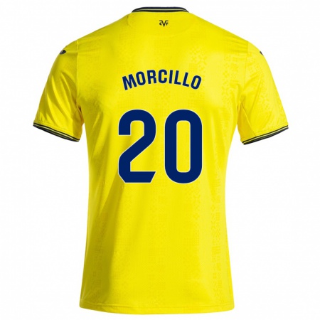 Kandiny Heren Raquel Morcillo #20 Geel Zwart Thuisshirt Thuistenue 2024/25 T-Shirt