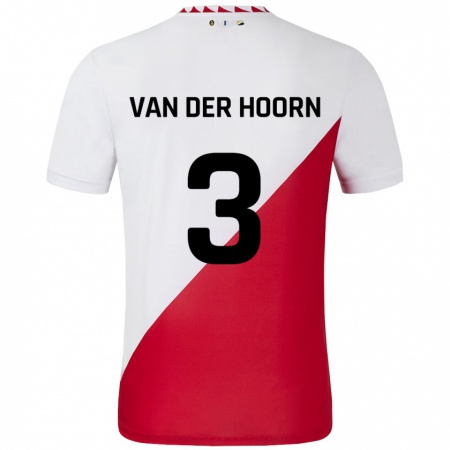 Kandiny Hombre Camiseta Mike Van Der Hoorn #3 Blanco Rojo 1ª Equipación 2024/25 La Camisa México