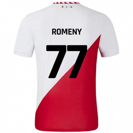 Kandiny Hombre Camiseta Ole Romeny #77 Blanco Rojo 1ª Equipación 2024/25 La Camisa