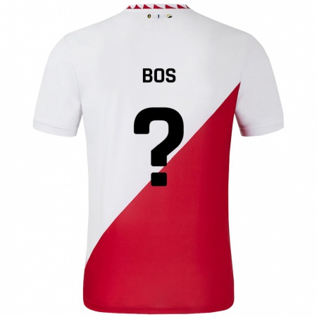 Kandiny Uomo Maglia Torben Bos #0 Bianco Rosso Kit Gara Home 2024/25 Maglietta