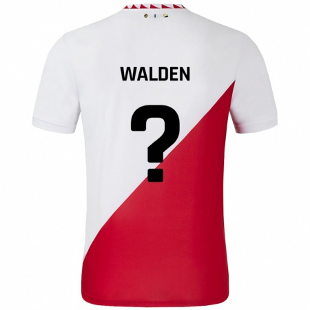 Kandiny Uomo Maglia Jaden Walden #0 Bianco Rosso Kit Gara Home 2024/25 Maglietta