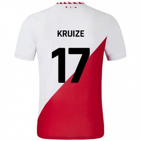 Kandiny Heren Elisha Kruize #17 Wit Rood Thuisshirt Thuistenue 2024/25 T-Shirt