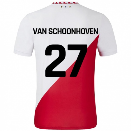 Kandiny Heren Nurija Van Schoonhoven #27 Wit Rood Thuisshirt Thuistenue 2024/25 T-Shirt