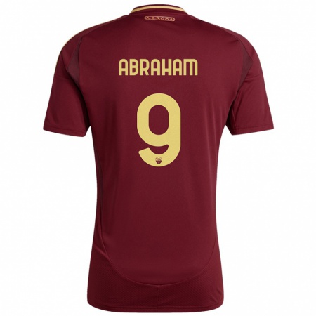 Kandiny Heren Tammy Abraham #9 Rood Bruin Goud Thuisshirt Thuistenue 2024/25 T-Shirt