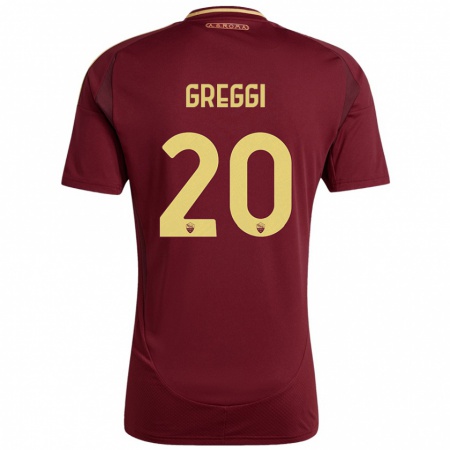 Kandiny Herren Giada Greggi #20 Rot Braun Gold Heimtrikot Trikot 2024/25 T-Shirt Österreich