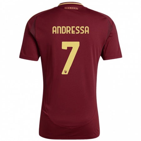 Kandiny Heren Andressa #7 Rood Bruin Goud Thuisshirt Thuistenue 2024/25 T-Shirt