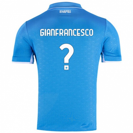 Kandiny Heren Sergio Gianfrancesco #0 Hemelsblauw Thuisshirt Thuistenue 2024/25 T-Shirt