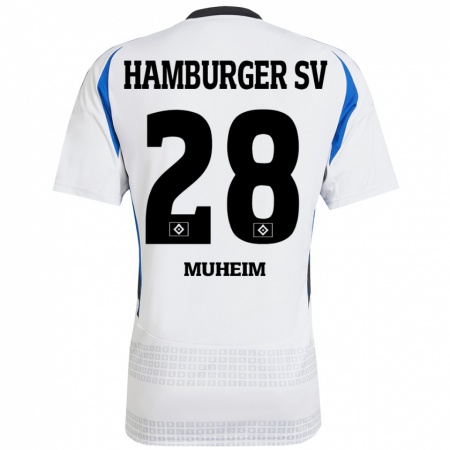 Kandiny Heren Miro Muheim #28 Wit Blauw Thuisshirt Thuistenue 2024/25 T-Shirt