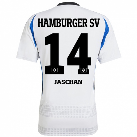 Kandiny Heren Endrik Jaschan #14 Wit Blauw Thuisshirt Thuistenue 2024/25 T-Shirt