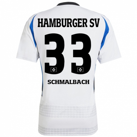 Kandiny Heren Sebastian Schmalbach #33 Wit Blauw Thuisshirt Thuistenue 2024/25 T-Shirt