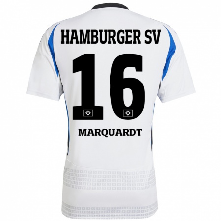 Kandiny Uomo Maglia Dana Marquardt #16 Bianco Blu Kit Gara Home 2024/25 Maglietta