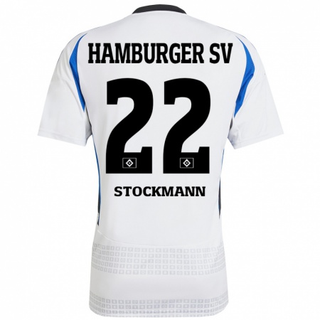 Kandiny Heren Sarah Stöckmann #22 Wit Blauw Thuisshirt Thuistenue 2024/25 T-Shirt