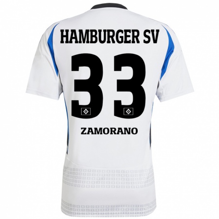 Kandiny Herren Jolina Zamorano #33 Weiß Blau Heimtrikot Trikot 2024/25 T-Shirt Österreich