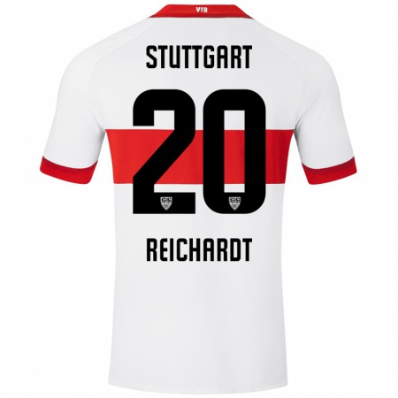 Kandiny Heren Leon Reichardt #20 Wit Rood Thuisshirt Thuistenue 2024/25 T-Shirt