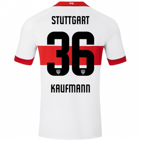 Kandiny Heren Tino Kaufmann #36 Wit Rood Thuisshirt Thuistenue 2024/25 T-Shirt