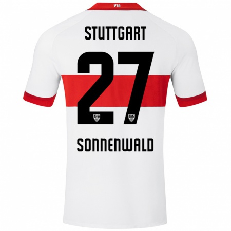 Kandiny Heren Lukas Sonnenwald #27 Wit Rood Thuisshirt Thuistenue 2024/25 T-Shirt