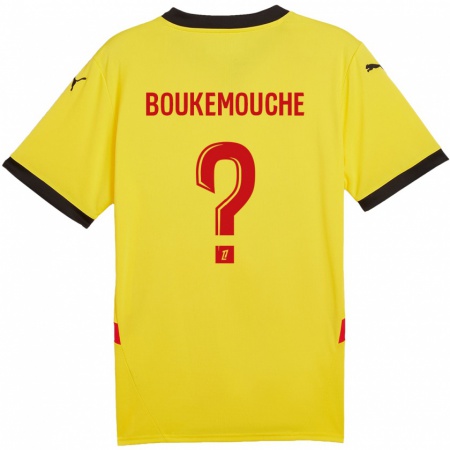 Kandiny Uomo Maglia Amine Boukemouche #0 Giallo Rosso Kit Gara Home 2024/25 Maglietta