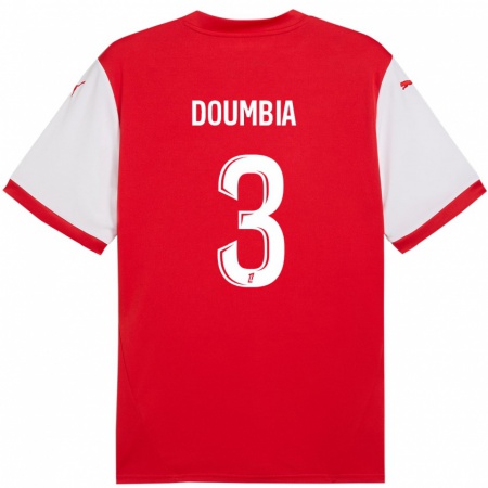 Kandiny Heren Kamory Doumbia #3 Rood Wit Thuisshirt Thuistenue 2024/25 T-Shirt