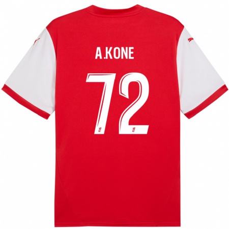 Kandiny Heren Amadou Koné #72 Rood Wit Thuisshirt Thuistenue 2024/25 T-Shirt