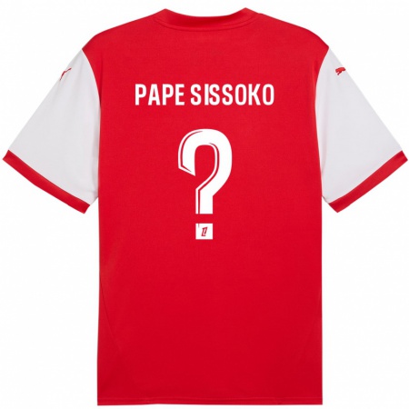 Kandiny Uomo Maglia Niama Pape Sissoko #0 Rosso Bianco Kit Gara Home 2024/25 Maglietta