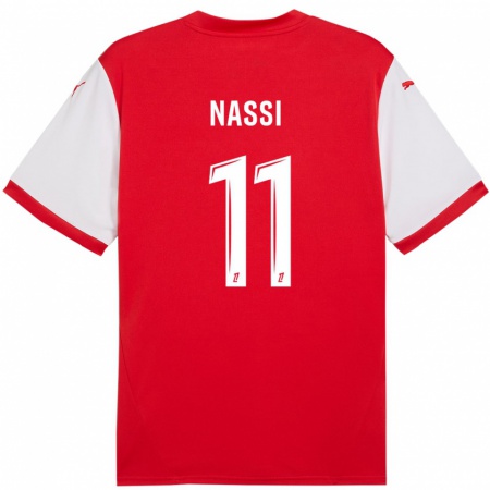 Kandiny Heren Jade Nassi #11 Rood Wit Thuisshirt Thuistenue 2024/25 T-Shirt