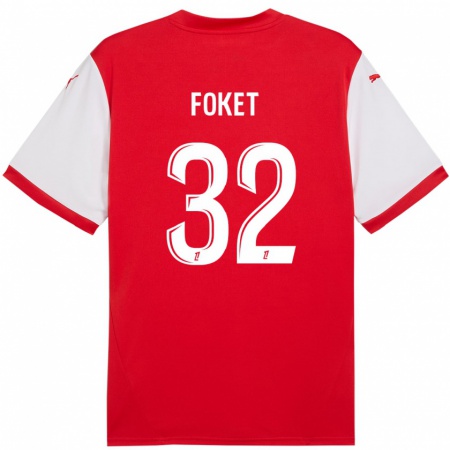 Kandiny Heren Thomas Foket #32 Rood Wit Thuisshirt Thuistenue 2024/25 T-Shirt