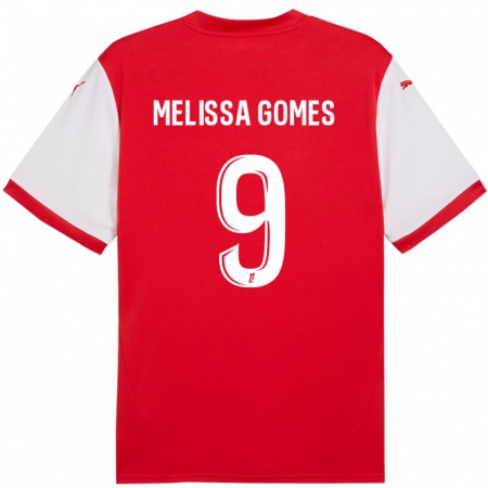 Kandiny Heren Melissa Ferreira Gomes #9 Rood Wit Thuisshirt Thuistenue 2024/25 T-Shirt