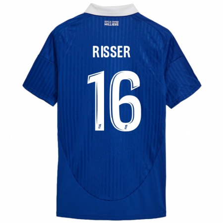 Kandiny Uomo Maglia Robin Risser #16 Blu Bianco Kit Gara Home 2024/25 Maglietta