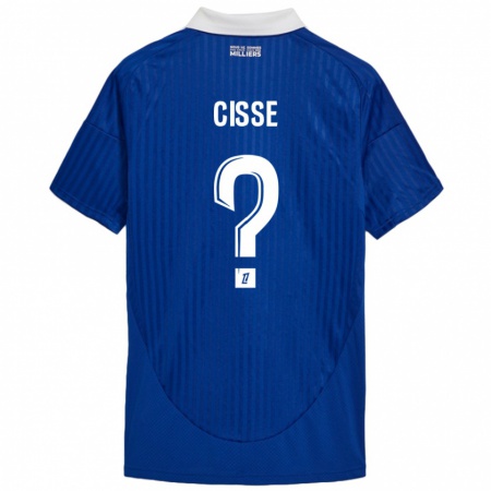 Kandiny Heren Louis Cisse #0 Blauw Wit Thuisshirt Thuistenue 2024/25 T-Shirt