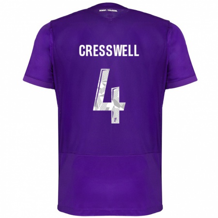 Kandiny Heren Charlie Cresswell #4 Paars Wit Thuisshirt Thuistenue 2024/25 T-Shirt